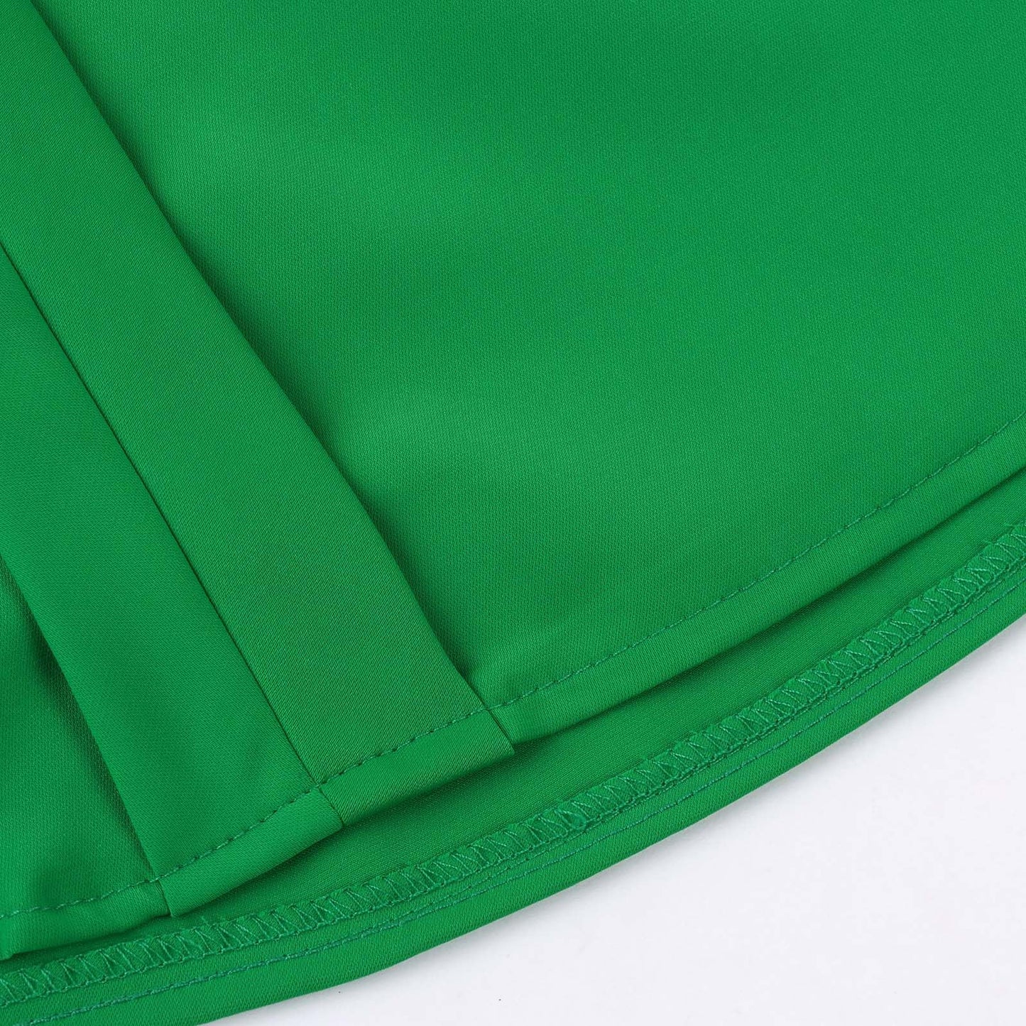 Minimalist Green Women's Short Sleeve V Neck Flowy Blouse