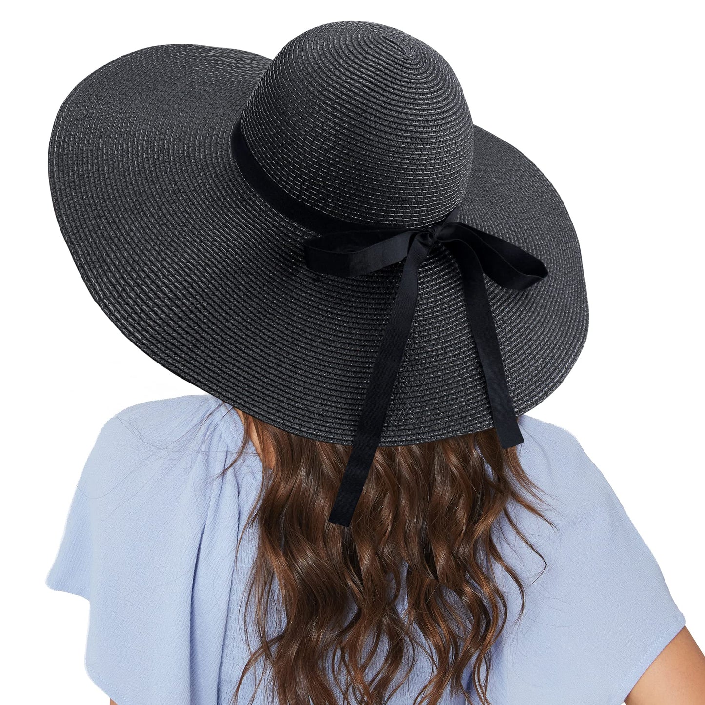 Minimalist Black Wide Brim Sun Hat UPF50