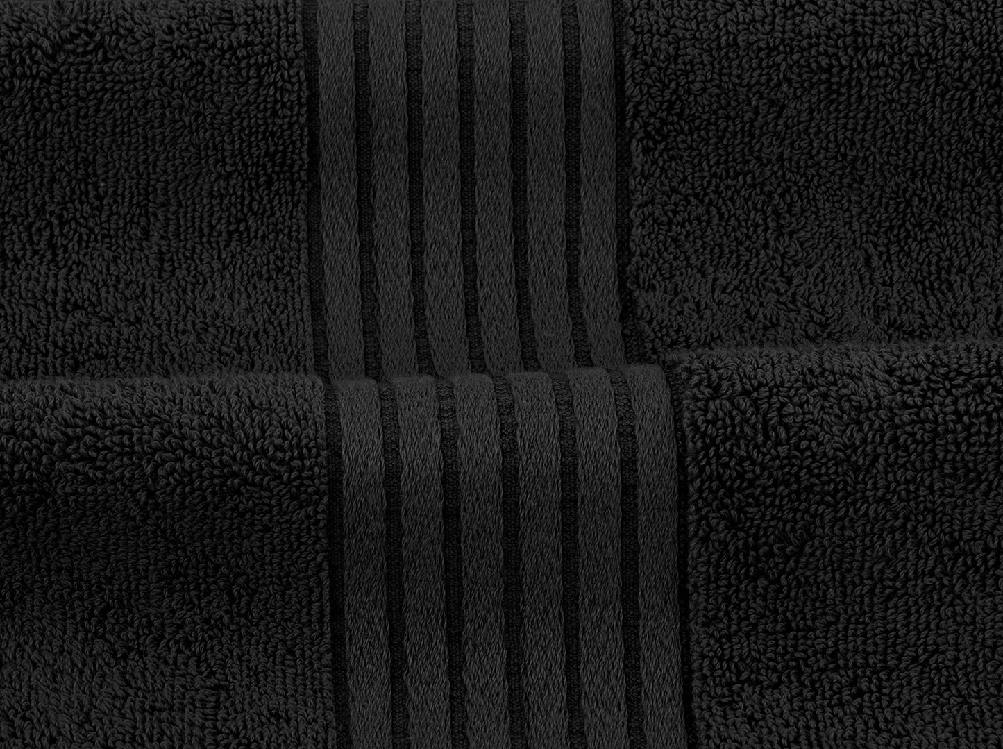 Minimalist Black 8-Piece Premium Towel Set, 2 Bath Towels, 2 Hand Towels, and 4 Wash Cloths
