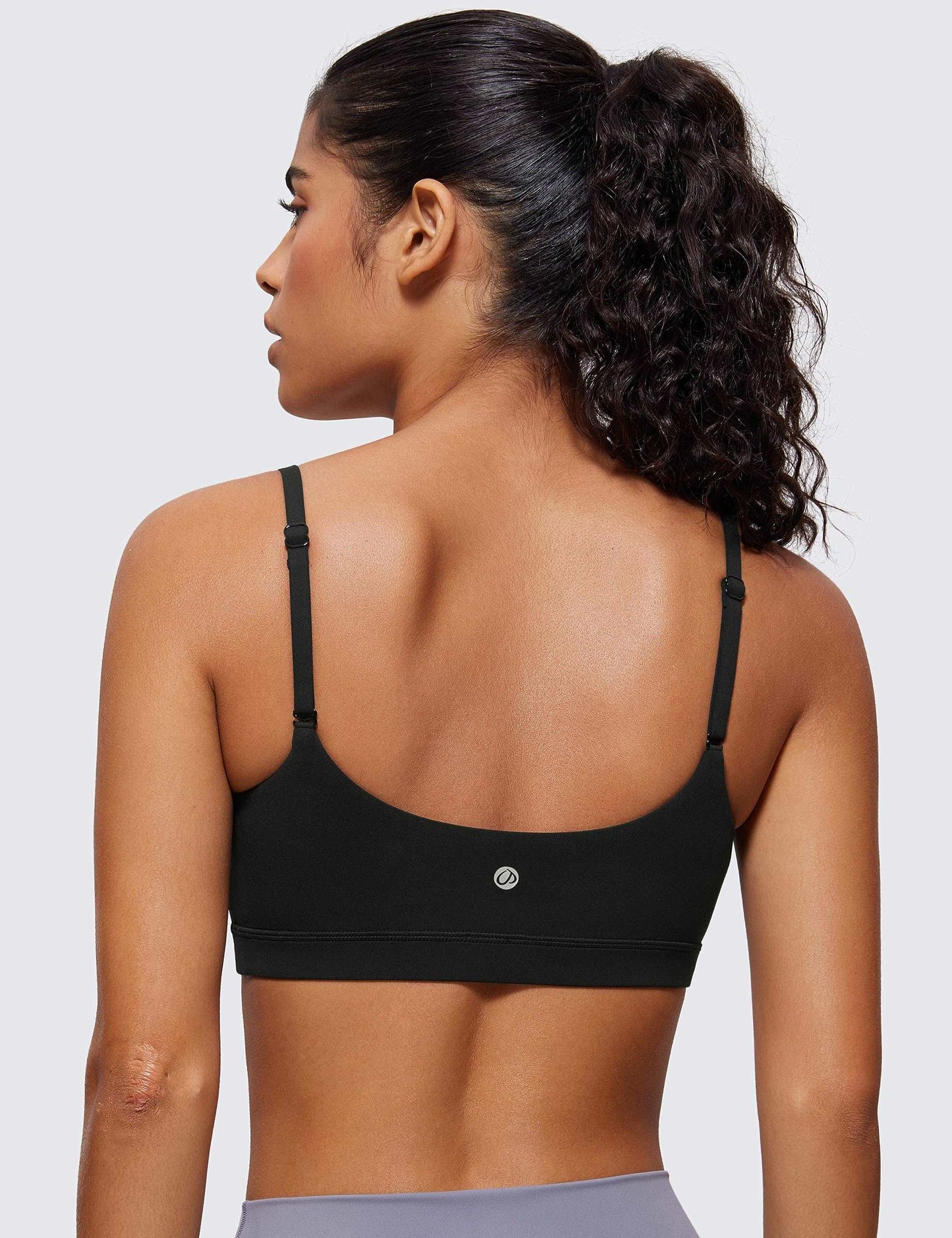 Minimalist Black Butterluxe Women's Adjustable Spaghetti Strap Sports Bra