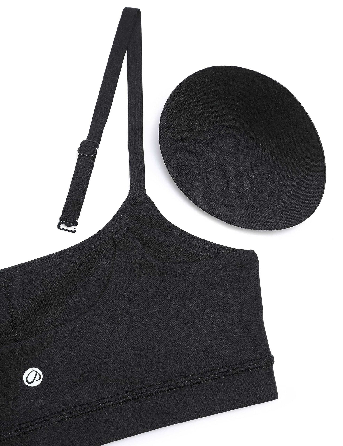 Minimalist Black Butterluxe Women's Adjustable Spaghetti Strap Sports Bra