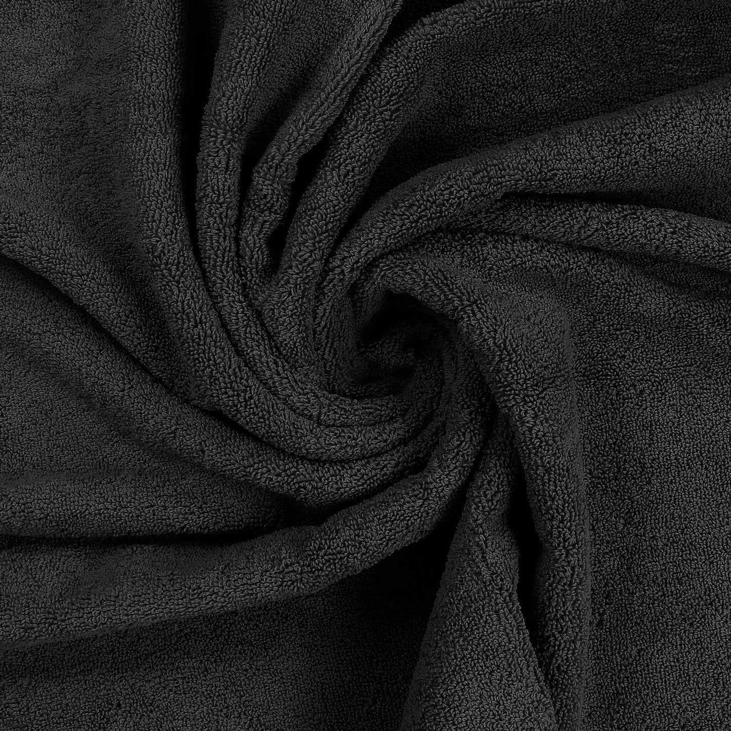 Minimalist Black 8-Piece Premium Towel Set, 2 Bath Towels, 2 Hand Towels, and 4 Wash Cloths