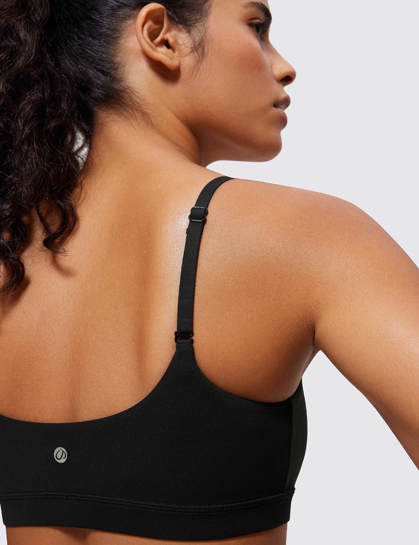 Minimalist Black Butterluxe Women's Adjustable Spaghetti Strap Sports Bra